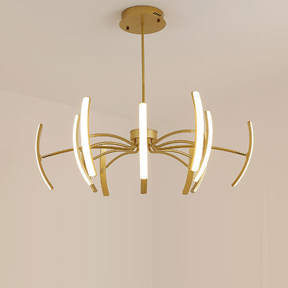 Contemporary Luxury Iron Acrylic Spider LED Chandelier for Living Room