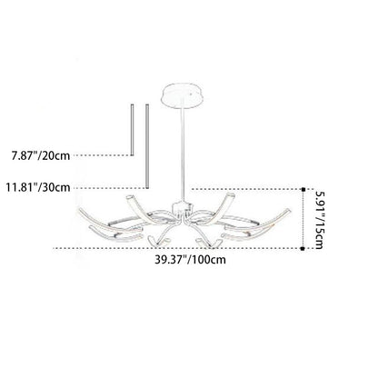 Contemporary Luxury Iron Acrylic Spider LED Chandelier for Living Room