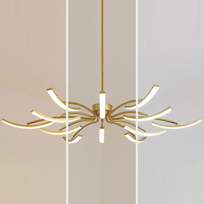 Contemporary Luxury Iron Acrylic Spider LED Chandelier for Living Room