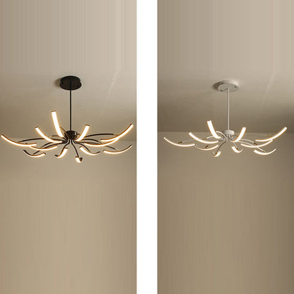Contemporary Luxury Iron Acrylic Spider LED Chandelier for Living Room
