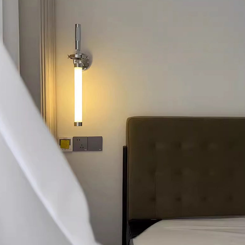 Contemporary Industrial Acrylic Metal Columnar LED Wall Sconce Lamp For Bedroom