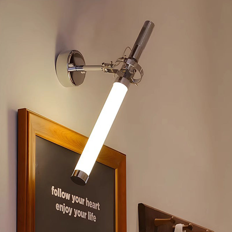 Contemporary Industrial Acrylic Metal Columnar LED Wall Sconce Lamp For Bedroom