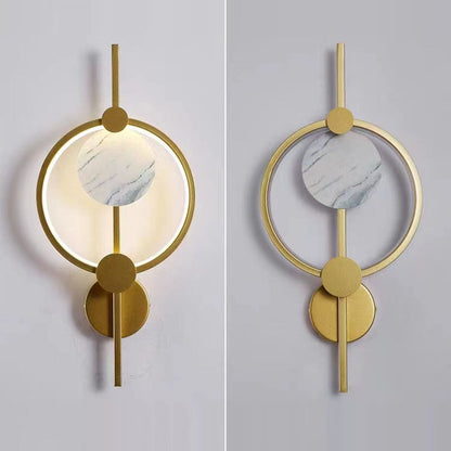 Modern Art Deco PVC & Iron Round LED Wall Sconce Lamp For Living Room