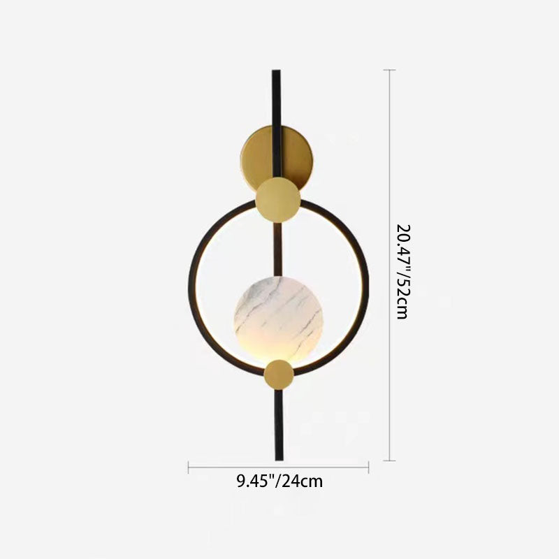 Modern Art Deco PVC & Iron Round LED Wall Sconce Lamp For Living Room