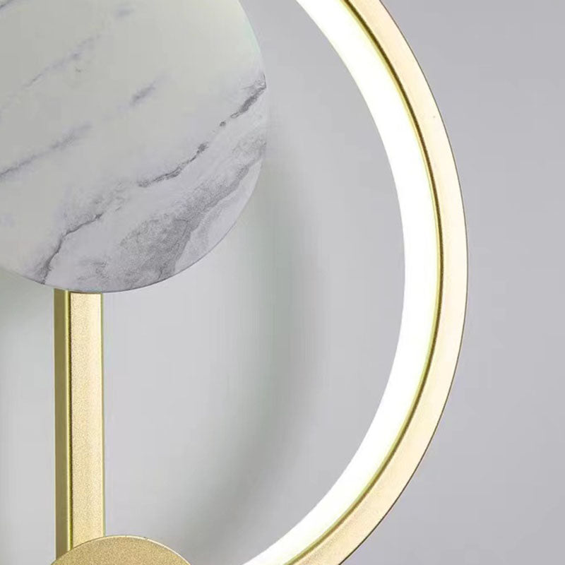 Modern Art Deco PVC & Iron Round LED Wall Sconce Lamp For Living Room