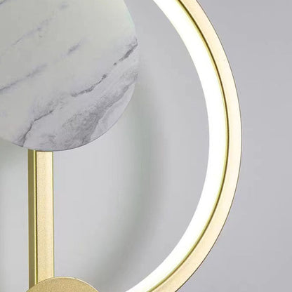 Modern Art Deco PVC & Iron Round LED Wall Sconce Lamp For Living Room