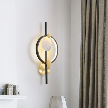 Modern Art Deco PVC & Iron Round LED Wall Sconce Lamp For Living Room
