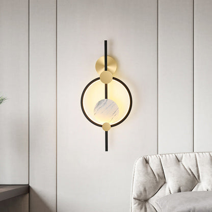 Modern Art Deco PVC & Iron Round LED Wall Sconce Lamp For Living Room