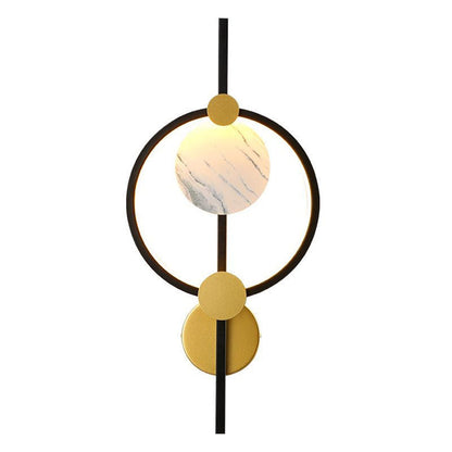 Modern Art Deco PVC & Iron Round LED Wall Sconce Lamp For Living Room