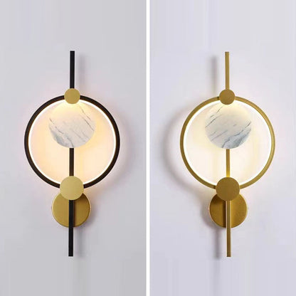 Modern Art Deco PVC & Iron Round LED Wall Sconce Lamp For Living Room