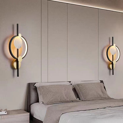 Modern Art Deco PVC & Iron Round LED Wall Sconce Lamp For Living Room