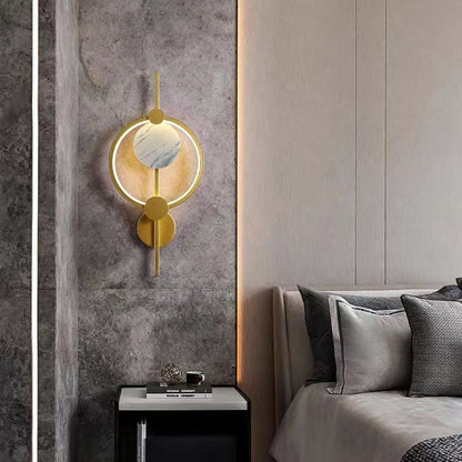 Modern Art Deco PVC & Iron Round LED Wall Sconce Lamp For Living Room