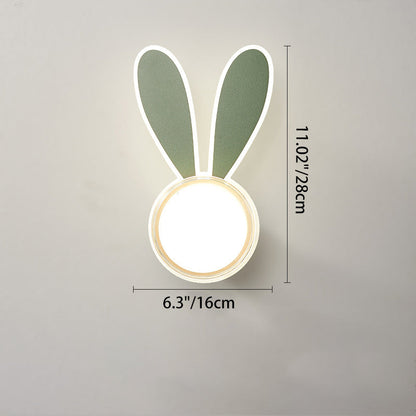 Modern Minimalist Kids Iron Acrylic Rabbit & Dolphin LED Wall Sconce Lamp for Bedroom