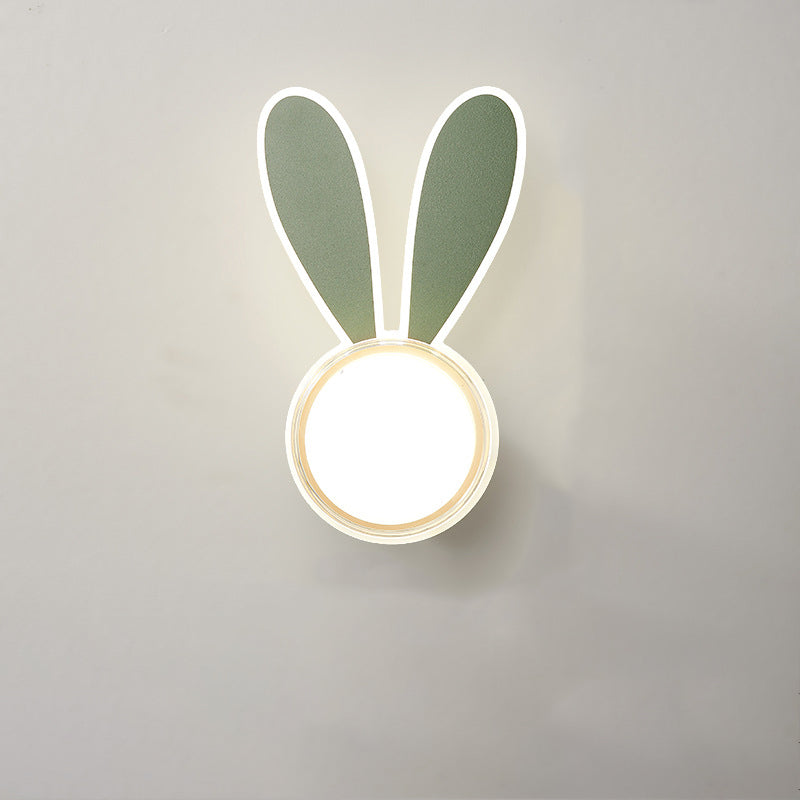 Modern Minimalist Kids Iron Acrylic Rabbit & Dolphin LED Wall Sconce Lamp for Bedroom