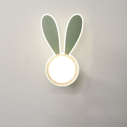 Modern Minimalist Kids Iron Acrylic Rabbit & Dolphin LED Wall Sconce Lamp for Bedroom