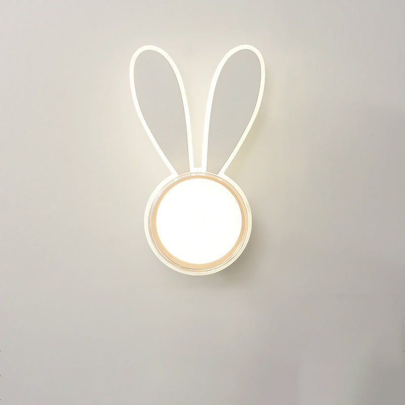 Modern Minimalist Kids Iron Acrylic Rabbit & Dolphin LED Wall Sconce Lamp for Bedroom