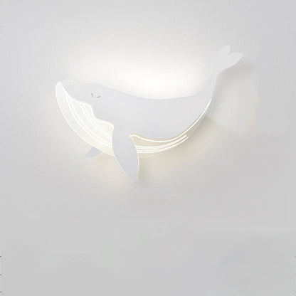 Modern Minimalist Kids Iron Acrylic Rabbit & Dolphin LED Wall Sconce Lamp for Bedroom
