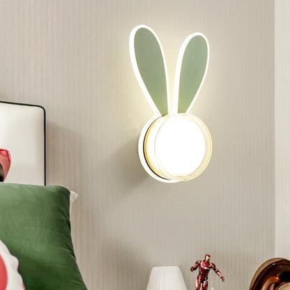Modern Minimalist Kids Iron Acrylic Rabbit & Dolphin LED Wall Sconce Lamp for Bedroom