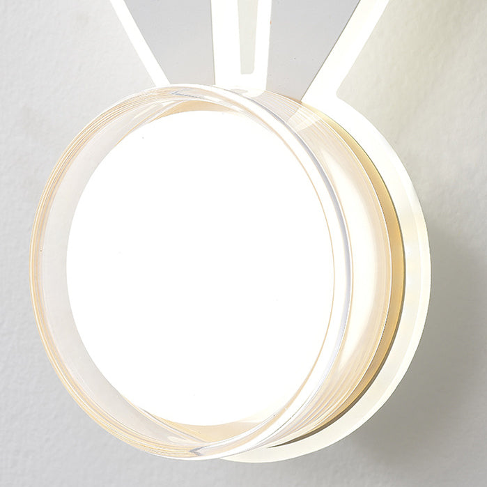 Modern Minimalist Kids Iron Acrylic Rabbit & Dolphin LED Wall Sconce Lamp for Bedroom