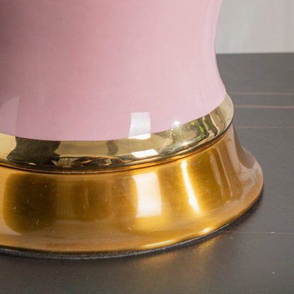 Traditional Chinese Vase Ceramics Metal Fabric 1-Light Table Lamp For Bedroom