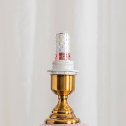 Traditional Chinese Vase Ceramics Metal Fabric 1-Light Table Lamp For Bedroom