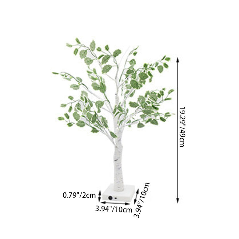 Traditional Rustic Plastics Tree LED USB Battery Table Lamp For Living Room