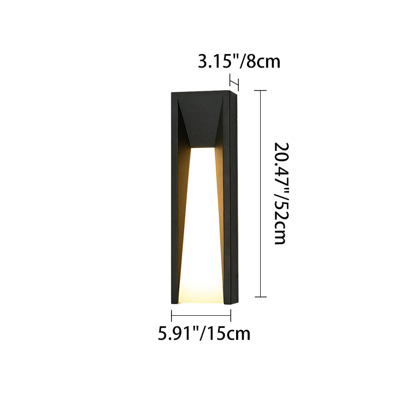 Modern Minimalist Waterproof Rectangular Stainless Steel Acrylic LED Outdoor Wall Sconce Lamp For Garden