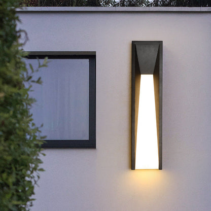 Modern Minimalist Waterproof Rectangular Stainless Steel Acrylic LED Outdoor Wall Sconce Lamp For Garden