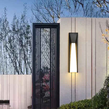 Modern Minimalist Waterproof Rectangular Stainless Steel Acrylic LED Outdoor Wall Sconce Lamp For Garden