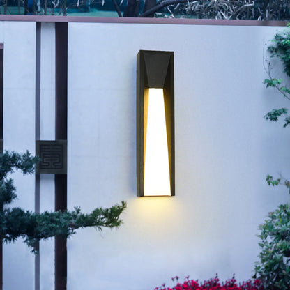 Modern Minimalist Waterproof Rectangular Stainless Steel Acrylic LED Outdoor Wall Sconce Lamp For Garden