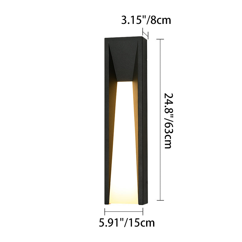 Modern Minimalist Waterproof Rectangular Stainless Steel Acrylic LED Outdoor Wall Sconce Lamp For Garden