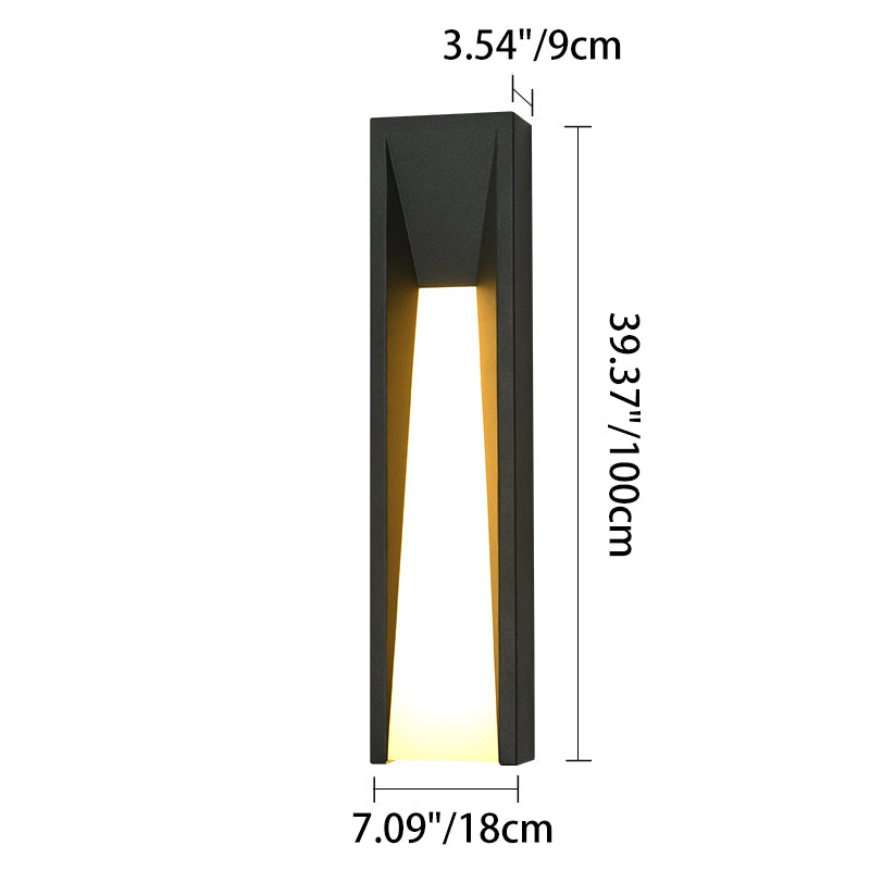 Modern Minimalist Waterproof Rectangular Stainless Steel Acrylic LED Outdoor Wall Sconce Lamp For Garden
