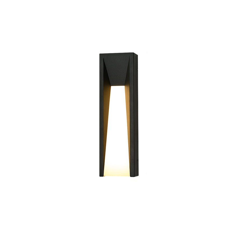 Modern Minimalist Waterproof Rectangular Stainless Steel Acrylic LED Outdoor Wall Sconce Lamp For Garden