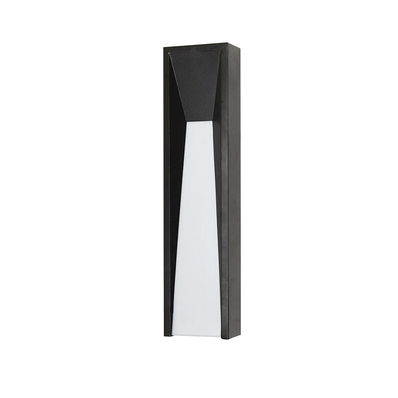 Modern Minimalist Waterproof Rectangular Stainless Steel Acrylic LED Outdoor Wall Sconce Lamp For Garden