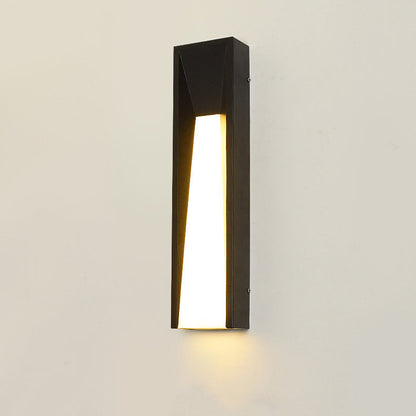 Modern Minimalist Waterproof Rectangular Stainless Steel Acrylic LED Outdoor Wall Sconce Lamp For Garden