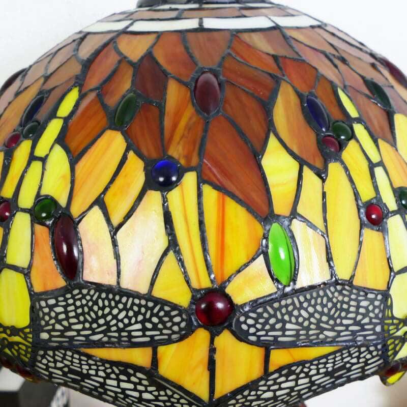 Traditional Tiffany Deer Resin Glass 1-Light Table Lamp For Study