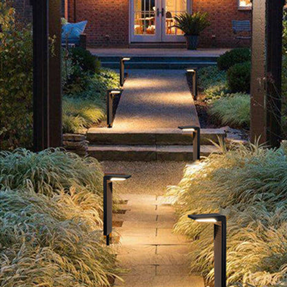 Modern Minimalist Waterproof L-Shape ABS & Plastics LED Solar Landscape Lighting Outdoor Lights For Garden