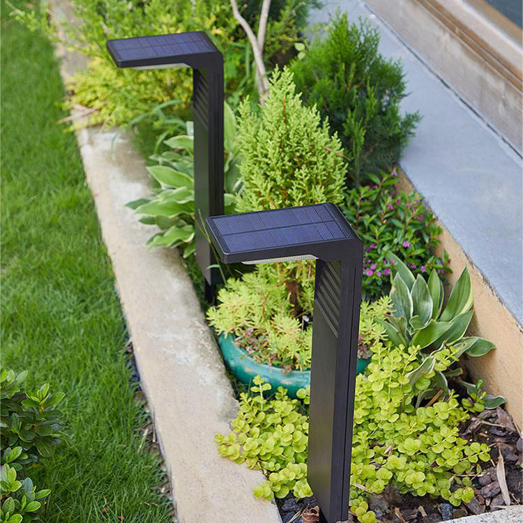 Modern Minimalist Waterproof L-Shape ABS & Plastics LED Solar Landscape Lighting Outdoor Lights For Garden