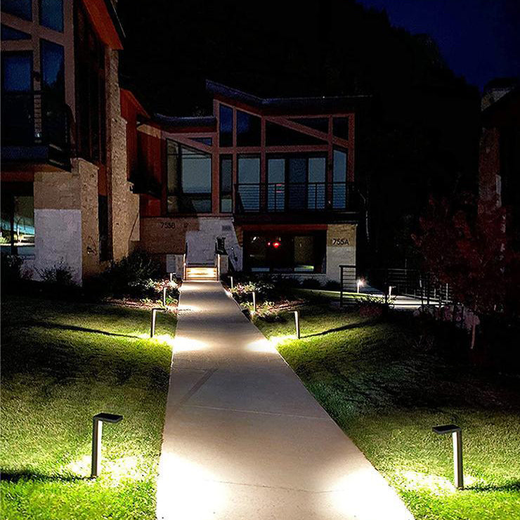 Modern Minimalist Waterproof L-Shape ABS & Plastics LED Solar Landscape Lighting Outdoor Lights For Garden