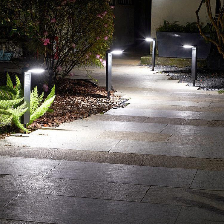 Modern Minimalist Waterproof L-Shape ABS & Plastics LED Solar Landscape Lighting Outdoor Lights For Garden