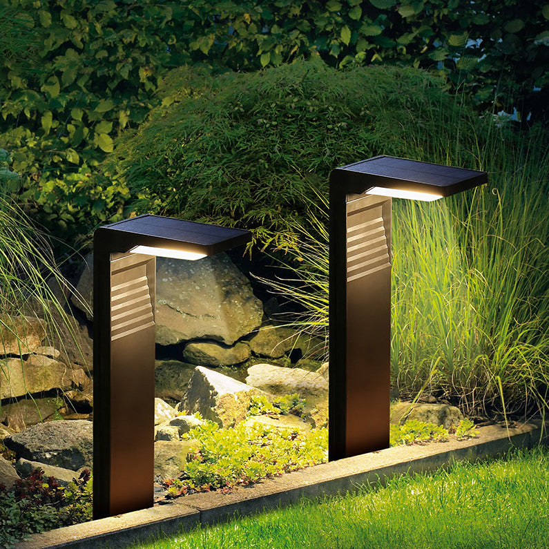 Modern Minimalist Waterproof L-Shape ABS & Plastics LED Solar Landscape Lighting Outdoor Lights For Garden