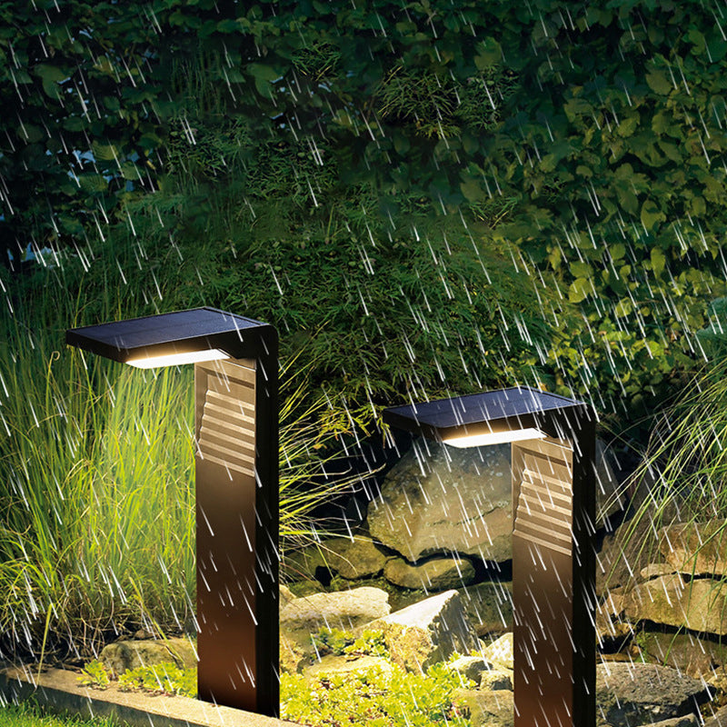 Modern Minimalist Waterproof L-Shape ABS & Plastics LED Solar Landscape Lighting Outdoor Lights For Garden