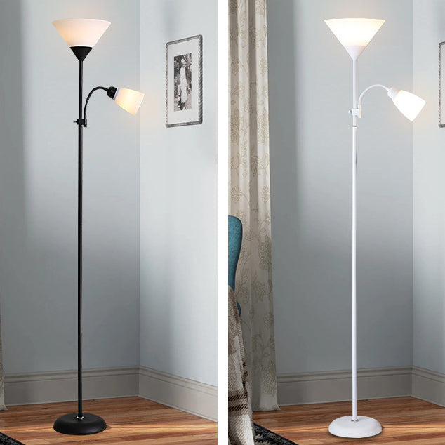 Modern Minimalist Fan Shape Iron Acrylic 1/2-Light Standing Floor Lamp For Study
