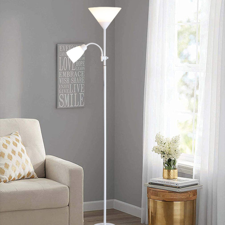 Modern Minimalist Fan Shape Iron Acrylic 1/2-Light Standing Floor Lamp For Study