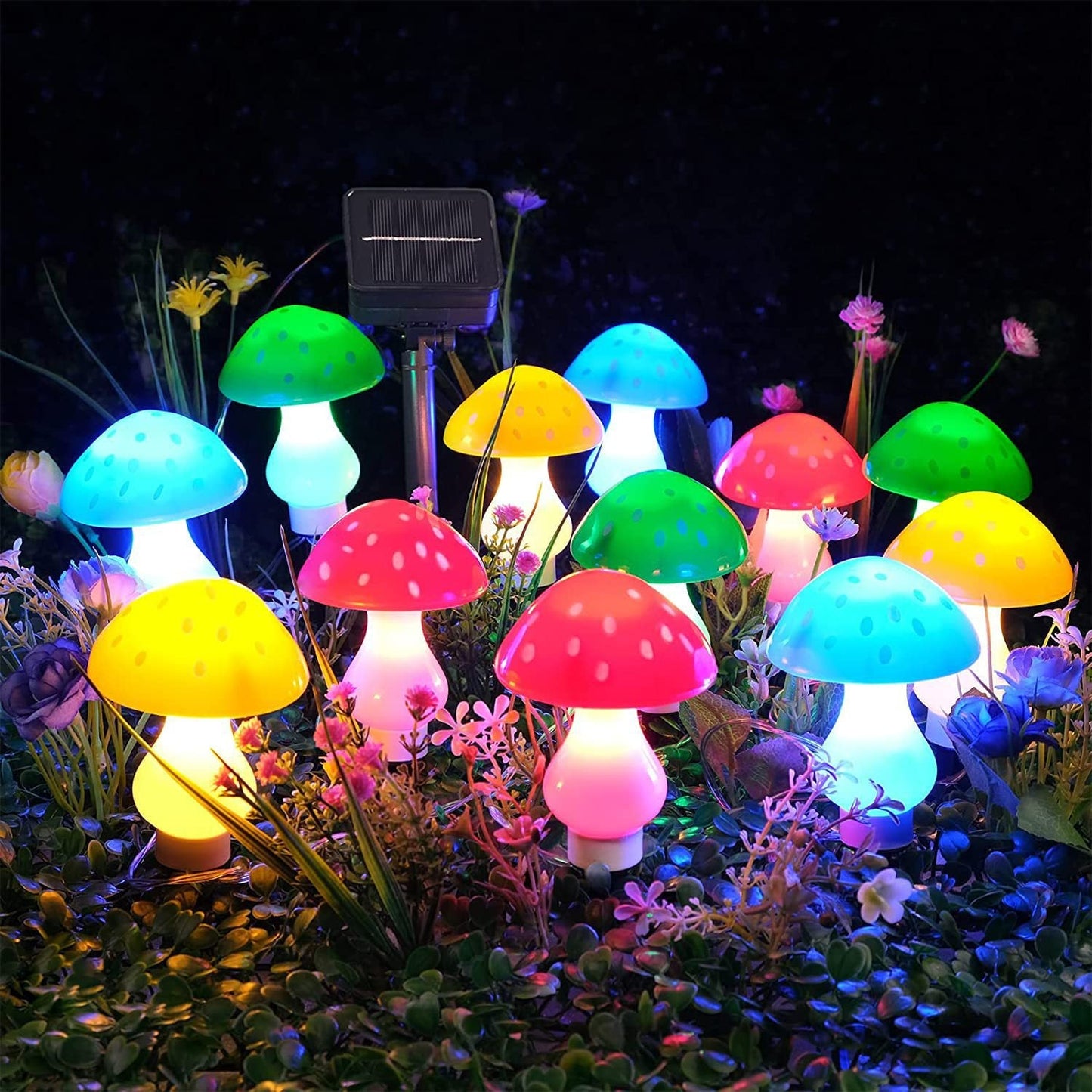 Contemporary Creative Waterproof Solar Mushroom Plastic LED Landscape Lighting Outdoor Lights For Garden