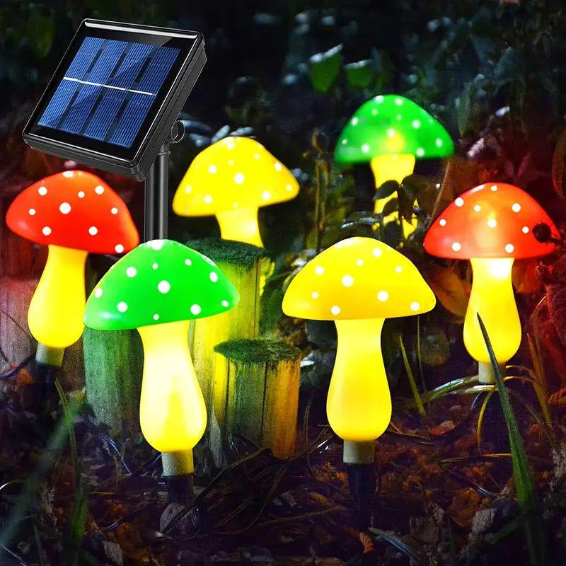 Contemporary Creative Waterproof Solar Mushroom Plastic LED Landscape Lighting Outdoor Lights For Garden