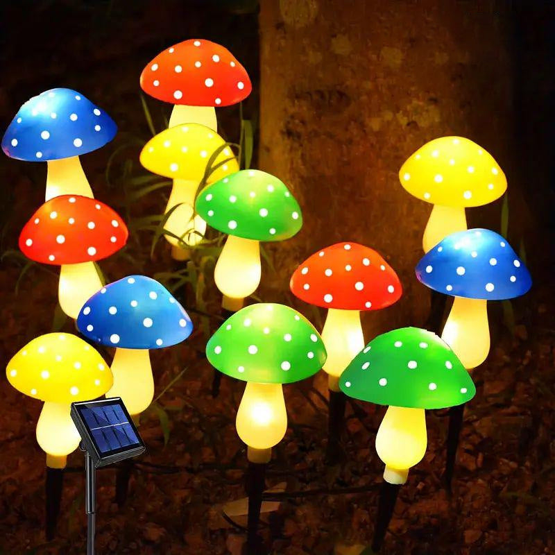 Contemporary Creative Waterproof Solar Mushroom Plastic LED Landscape Lighting Outdoor Lights For Garden