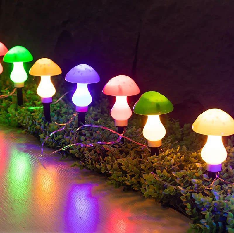 Contemporary Creative Waterproof Solar Mushroom Plastic LED Landscape Lighting Outdoor Lights For Garden