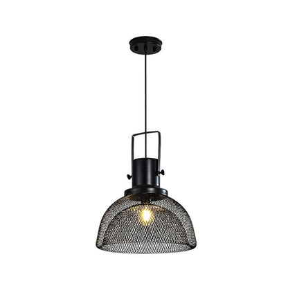 Contemporary Industrial Grid Birdcage Iron 1-Light Pendant Light For Dining Room