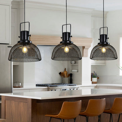 Contemporary Industrial Grid Birdcage Iron 1-Light Pendant Light For Dining Room